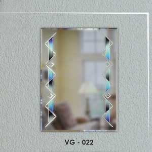 Sleek Modern V-groove Design <b>Mirror</b> with a <b>Rectangular</b> <b>Frameless</b> Structure ideal for Adding a Decorative Touch to any Space - Product Image 4