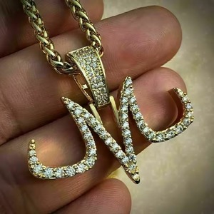 Personalized <b>Initial</b> <b>Pendant</b> Hip Hop <b>Pendant</b> Iced Out 925 <b>Silver</b> <b>Pendant</b> Custom VVS Moissanite Latter Name <b>Pendant</b> For Gifts - Product Image 2