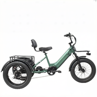 Vélo électrique cargo rapide avec pneus larges 20*4 pouces, moteur arrière sans balais 48V, cadre en aluminium, batterie intégrée, 7 vitesses et freins à disque