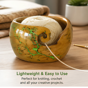 Porte-fil en bois écologique |   Bobine de rangement pour fil à crocheter |   Accessoire de tricotage léger |   Organisateur de fournitures lisse pour l'artisanat - Product Image 6