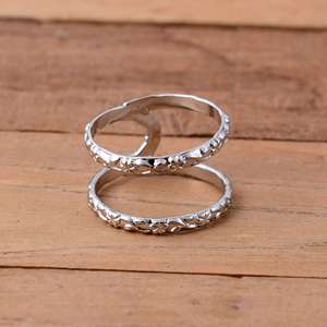 SHYAM JEWELRS Anillo de Lujo Ajustable de Plata de Ley 925 para Artritis, con Textura Floral y Soporte para Cuello de Cisne, para Articulaciones DIP y PIP - Product Image 1