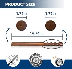 Varilla de Inspección de Neumáticos de Madera de Caucho para Autos y Camiones, Herramienta de Autoinspección con Construcción de Madera Resistente - Product Image 2