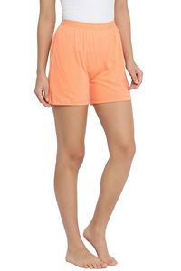 Shorts de Algodón Tejido de Cintura Alta Color Naranja para Mujer, con Bolsillos, Casuales, Transpirables, Corte Regular - Product Image 6