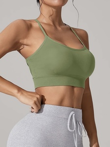 Sujetador deportivo sin costuras Push Up – Top corto de fitness con tiras y corte bajo para yoga y running - Product Image 4