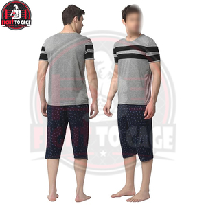 ชุดเสื้อเชิ้ตแขนสั้นและกางเกงขาสั้นสำหรับผู้ชาย สีเทา-ดำ ตัดกันสวยงาม ระบายอากาศได้ดี น้ำหนักเบา แห้งเร็ว เนื้อผ้านุ่ม สวมใส่สบาย เหมาะสำหรับฤดูร้อน ขายดี - Product Image 6