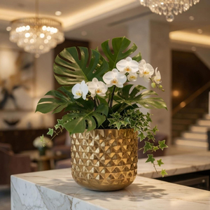Metal Indoor Pineapple Golden Planter Pineapple Texture Modern Plant Pot <b>Drawing</b> Room Balcony Office Decor for <b>Small</b> Plants Pots - Product Image 6