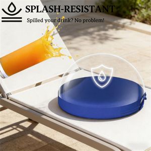 Juego de 4 Cojines Circulares para Sillas de Terraza Azul Marino - Solo Cojines - Product Image 4