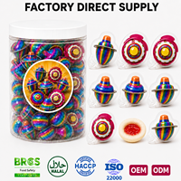 Caramelos de goma rellenos de gelatina con forma de piñón giratorio, personalizados para fabricantes, al por mayor, BRC, dulces, coloridos, afrutados, blandos, envasados a granel en tarros