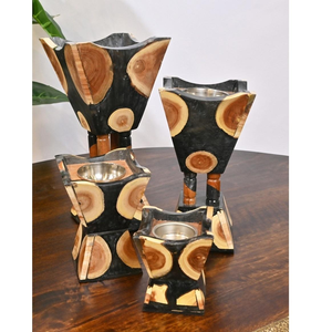 Quemador de incienso de madera personalizado con resina epoxi y acabado antiguo, quemador de incienso indio, quemador de incienso árabe. - Product Image 2