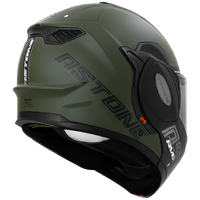 Nouveau casque Astone Helmets RV6 VANTAGE rabattable en vert mat/blanc, matériau ABS, garantie 1 an, équipement pour motards