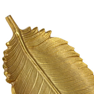 Plat de service unique en forme de feuille, en nickel doré brillant, pour fruits secs, vaisselle et décoration de table - Product Image 3