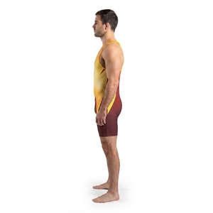 Combinaison de lutte en spandex sublimée personnalisée pour la compétition masculine, vêtements de sport - Product Image 3