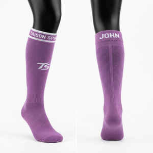 Calcetines Deportivos TAISON de 340 GSM, Premium, de Algodón, Poliéster y Spandex, Color Morado, Transpirables, con Logotipo Personalizado, Ecológicos, para Hombre - Product Image 1
