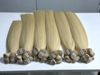 Vente en gros de cheveux blonds raides 100% naturels Remy 613 en provenance du Vietnam, doux et sains, tissage double machine, ondulations et boucles