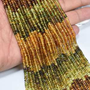 Natural Petro Tourmaline Smooth Rondelle Gemstone Beads Strand 3-4mm Loose Tourmaline Beads <b>String</b> For Jewelry Necklace Making - Product Image 1