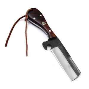 Cuchillo de Caza de Acero al Carbono con Mango de Madera Resistente, Cuchilla Fija Hecha a Mano, Borde Afilado, Uso Pesado - Product Image 3