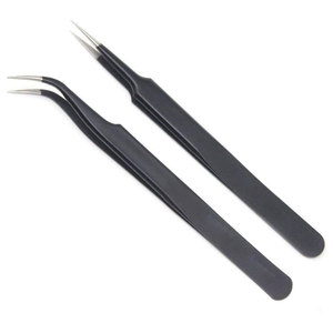 Pince à cils professionnelle de précision pour extensions de cils, applicateur en acier inoxydable, outil de beauté, pince à isolation pour cils volume - Product Image 1