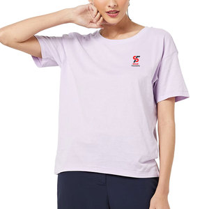 Solid Trader Premium Cotton Plain Casual Soft Breathable Daily Wear Lightweight Regular Fit <b>Top</b> For Summer Women Tee Shirt - Product Image 1