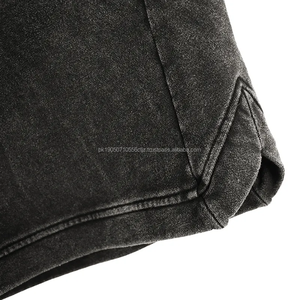 กางเกงขาสั้นผ้าดิบสำหรับผู้ชายผ้าคอตตอนซักเสื้อผ้าสำหรับผู้ชายผ้าเทอร์รี่มีความหนาแน่นสูงพิมพ์ลายเฮมผ้าฝ้าย100% ตามสั่ง - Product Image 3