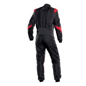 High Quality Windproof Breathable Kart Racing Suits Black <b>Red</b> Custom Size Front Zipper Fitted Lightweight Unisex Go Kart Suits - Product Image 2