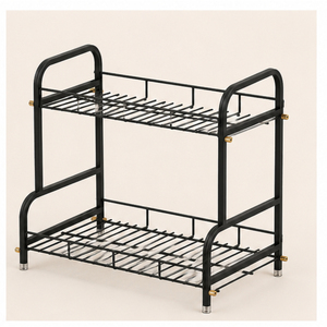 Organizador de Especias Metálico de 2 Niveles para Encimera de Cocina, Soporte para Frascos de Condimentos de Acero, Estante de Almacenamiento para Despensa que Ahorra Espacio - Product Image 2