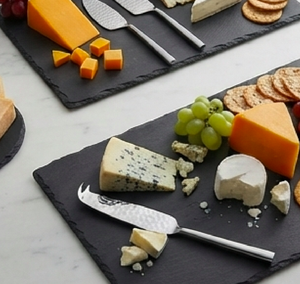 Silver <b>Cheese</b> <b>Knife</b> <b>Set</b> In Stainless Steel With Hammered Design Perfect For Kitchenware Tableware Events And Gifting Use - Product Image 5