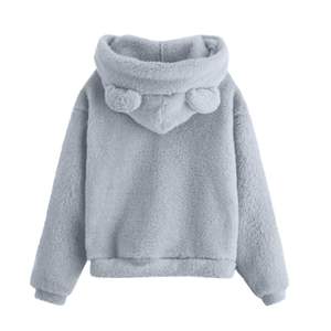 Sweat à capuche personnalisé grande taille pour femme, en polyester-coton épais, anti-plis, motif ours en peluche, style streetwear - Product Image 2