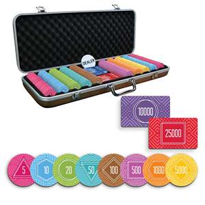 ชิปเซ็ตโป๊กเกอร์ Vortex พร้อมแผ่นรอง 300/500 ชิ้น ขนาด 10/20 มม. ชิปเซรามิก 40/45/50 มม. น้ำหนัก 10/14/17 กรัม - Product Image 1