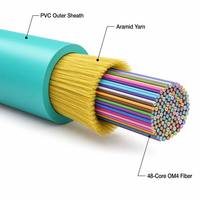 Kabel Serat Optik Multimode OM4 48 Core Indoor dengan Jaket PVC untuk Kabel Inti Data Center