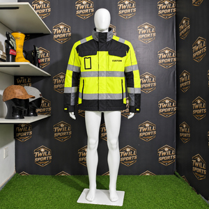 Reflective <b>Rain</b> jackets for <b>men</b> waterproof Hi Vis Safety <b>Coat</b> With Reflective Strips High Visibility <b>Rain</b> jackets - Product Image 4