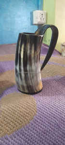 Auténtico Jarro de Cuerno de Búfalo Hecho a Mano, Diseño de Arte Popular con Forma de Cuerno Natural para Hidromiel/Vino/Cerveza/Alcohol, Recuerdo, Decoración del Hogar - Product Image 4