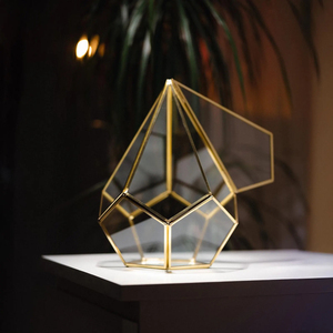 Boîte à cartes de mariage magique faite à la main, grande boîte de présentation géométrique en verre, cadre en verre, terrarium, boîte porte-enveloppes de mariage - Product Image 6