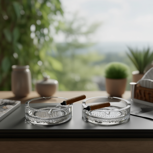 Set di 2 Posacenere in Cristallo Rotana, Dimensioni 10,5 cm - Product Image 3