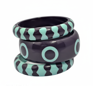 Ensembles de bracelets tendance en résine acrylique sculptée, motifs végétaux, qualité supérieure, multicolores, unisexes, élégants pour femme - Product Image 6