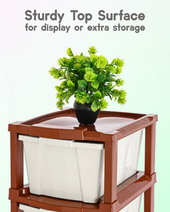 Meuble de rangement moderne et durable à 6 tiroirs pour vêtements, étagère autoportante en plastique pour salon - Product Image 5