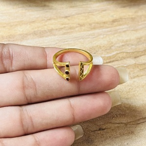 Trend Top Choice Garnet <b>Ring</b> Boho Brass <b>Ring</b> For Men 18k Gold Plated Geometric <b>Open</b> Band <b>Ring</b> Wholesale Statement Handmade <b>Ring</b> - Product Image 4