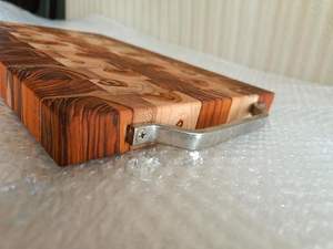 Grande planche à découper en bois, planche de service, planche à charcuterie et à fromage pour la cuisine, en bois de teck naturel |   Couleur naturelle - Product Image 2