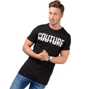 Toptan özel boş siyah Longline kısa kollu tişörtlerin Hip Hop boy erkekler Tshirt Mens için