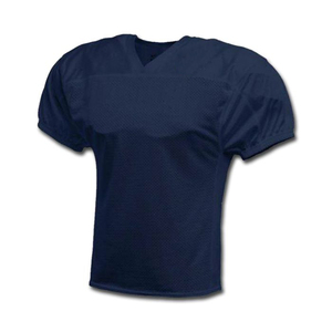 Maillot de football américain pour homme, bleu marine, col en V, manches courtes, maille respirante, coupe athlétique, couleur unie, toutes saisons - Product Image 4
