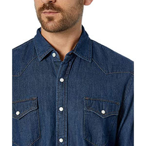 <b>Men</b>’s Cotton Denim <b>Shirt</b> Long Sleeve Casual <b>Jean</b> <b>Shirt</b> Customized Logo High Quality - Product Image 4