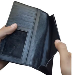 Portefeuille long texturé pour homme avec plusieurs emplacements pour cartes et fenêtre d'identification, fin, professionnel, organisateur de documents, accessoire 2026 - Product Image 3