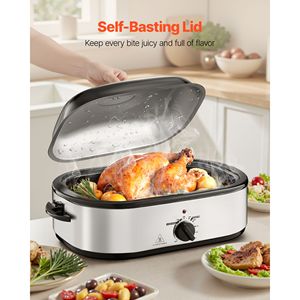 Forno Elettrico per Arrosto di Tacchino da 14QT a Cottura Rapida, Temperatura Regolabile 150-450°F, Coperchio Auto-Irrigante - Product Image 4
