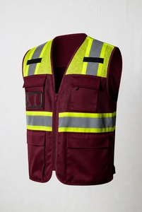 Men's Heavy Duty Multi <b>Utility</b> Protection Work <b>Vest</b> Professional Men Reflective High Visibility Patrol <b>Vest</b> - Product Image 1