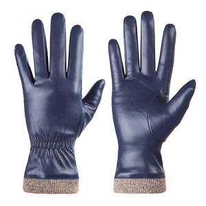 Gants d'hiver pour femmes en cuir de mouton véritable, chauds en laine, compatibles écran tactile, pour sports et moto - Noir Direct - Product Image 4