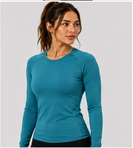 Haut de sous-blouse médical extensible à manches longues pour femme, col en V, qualité supérieure, pour infirmière, uniforme d'hôpital, OEM - Product Image 4