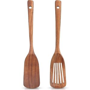 Juego de Cucharas para Servir Ensaladas de Madera Rústica Hechas a Mano, Utensilios de Madera Natural Ecológicos para Uso en la Cocina, Material de Madera Natural - Product Image 3