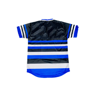Premium Zeta Black Striped Unisex <b>Baseball</b> Jersey Women Blue White Sublimation Polyester Short Sleeve Athletic Shirt Stylish Fit - Product Image 5