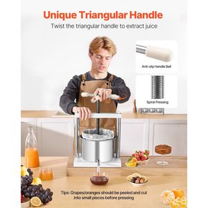 Extracteur de jus de fruits manuel en acier inoxydable 1.45 Gal/5L pour la fabrication du vin - Product Image 4