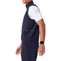 Veste de gommage médical pour hommes Logo personnalisé Spandex/Polyester tissu tricoté respirant gilet de gommage coupe classique vêtements de travail professionnels