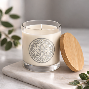 Bougie en cire de soja faite à la main, en verre givré élégant avec couvercle en bois, parfumée, pour le Nouvel An et les mariages - Commande en gros - Product Image 2